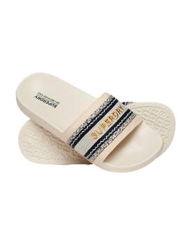 Sandalias Superdry Vegan beige y negro para mujer