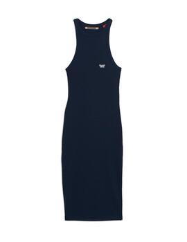 Vestido Superdry azul marino manga sisa ajustado para mujer