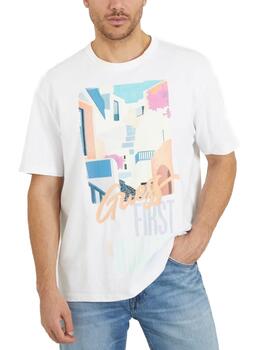 Camiseta Guess First blanca estampada manga corta de hombre