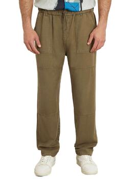 Pantalón Guess Bowie verde de tela relaxed para hombre