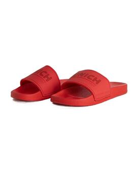 Chanclas Munich Flat slider rojas de tira para hombre