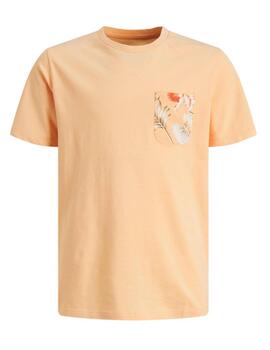 Camiseta Jack&Jones Chill naranja manga corta para niño
