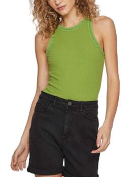 Camiseta Vila Babia verde cuello halter para mujer