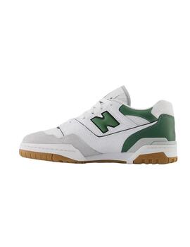 Zapatillas New Balance 550 blanco y verde para hombre