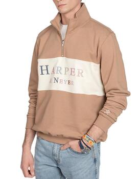 Sudadera Harper Maryland marrón sin capucha para hombre