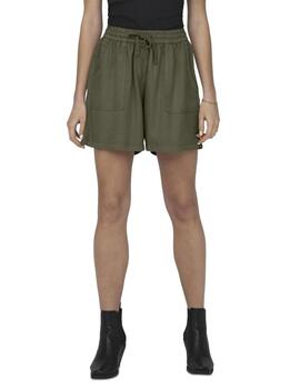 Short Only Kenya verde militar de tela holgado para mujer