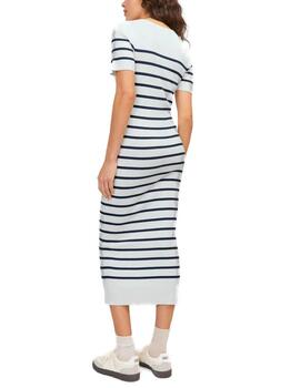 Vestido midi JJXX Ellie blanco raya azul ajustado para mujer