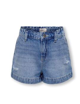 Short vaqueros Only Kids Comet azul rotos para niña