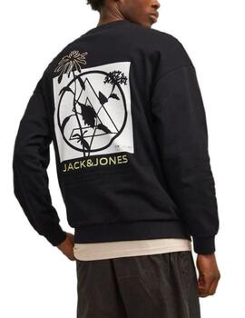 Sudadera Jack&Jones Tagger negro sin capucha para hombre