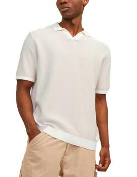 Polo Jack&Jones Mykonos beige punto manga corta para hombre