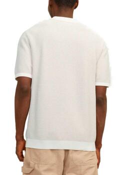 Polo Jack&Jones Mykonos beige punto manga corta para hombre