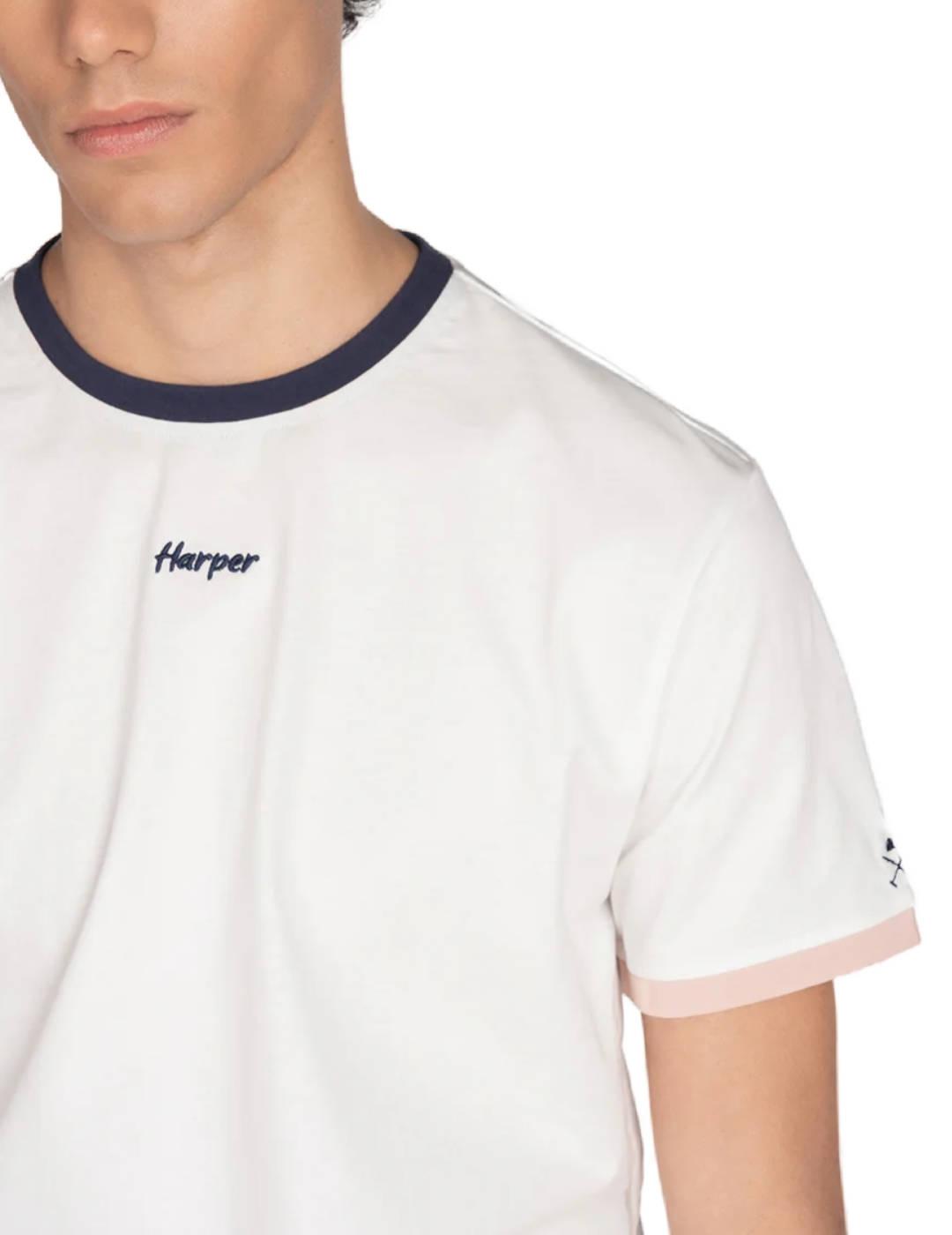 Camiseta Harper Malibú blanca manga corta colores hombre