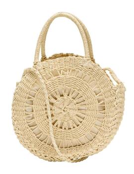 Bolso only Penepole beige de rafia para mujer