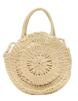 Bolso only Penepole beige de rafia para mujer