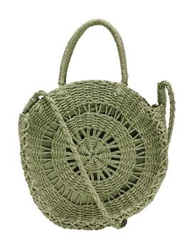 Bolso Only Penepole verde de rafia para mujer