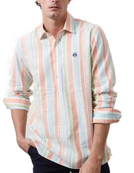 Camisa polera Altonadock rayas de lino para hombre