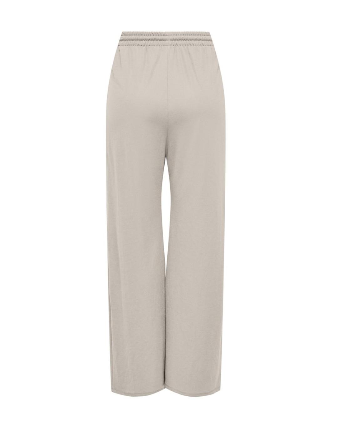 Pantalón Only Jany recto beige cintura elástica para mujer