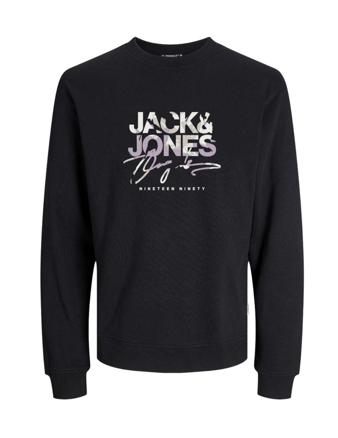 Sudadera Jack&Jones Junior Aruba negro sin capucha niño