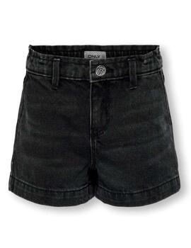 Short Only Kids Comet negro desgastado para niña