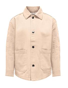 Sobrecamisa Only Kids Kate beige bordado para niña