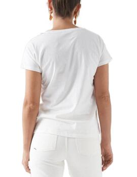 Camiseta Salsa blanca logo trenzado manga corta de mujer