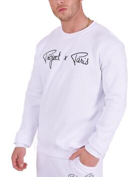 Sudadera ProjectxParis blanca logo negro sin capucha unisex