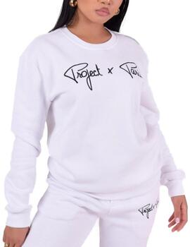 Sudadera ProjectxParis blanca logo negro sin capucha unisex