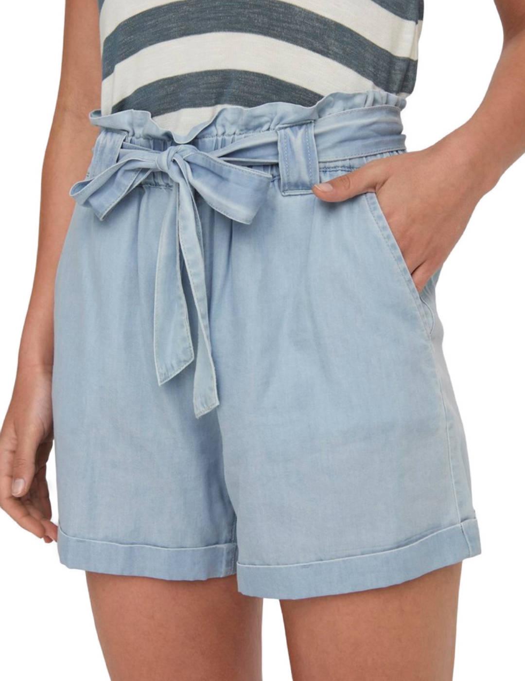 Short Only Bea azul claro lazo regular para mujer