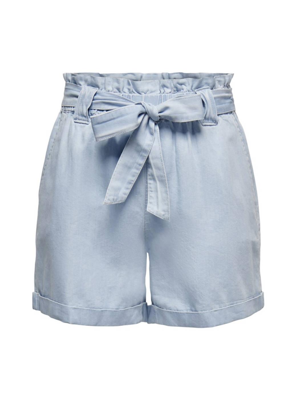 Short Only Bea azul claro lazo regular para mujer