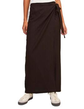 Falda JJXX Ocean negro midi de lino tiro alto para mujer