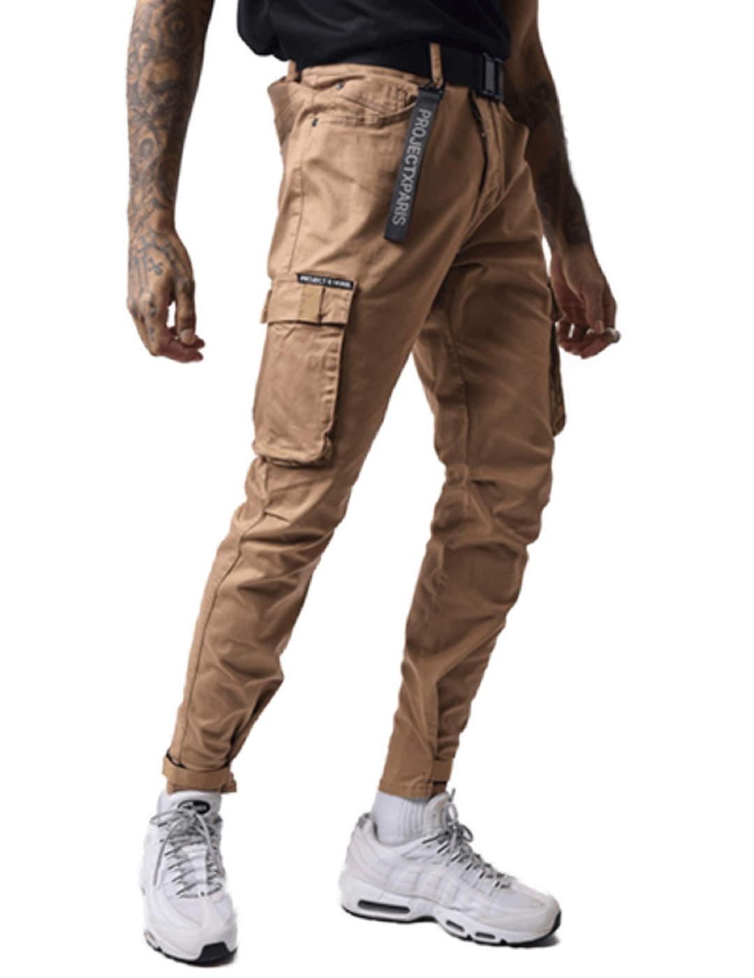 Pantalón ProjectxParis cargo camel velcro hombre