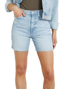 Short Guess 80'S denim azul claro relaxed para mujer