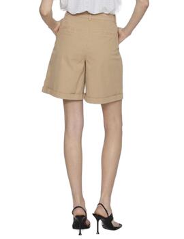 Bermuda Vila Storma beige regular para mujer