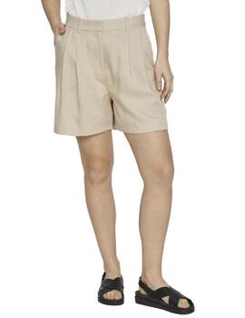 Short Vila Flea beige tiro alto Regular para mujer