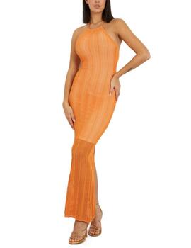 Vestido largo Guess Sophie naranja de punto para mujer