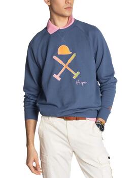 Sudadera Harper Sunset marino sin capucha para hombre