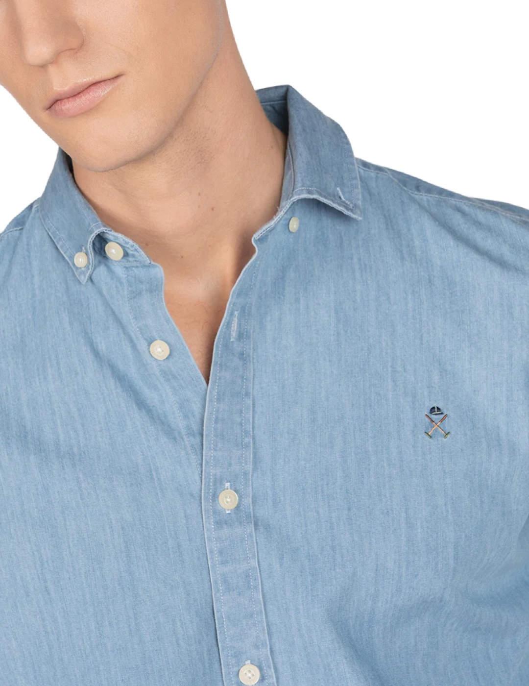 Camisa Harper&Neyer Antibes denim azul claro para hombre