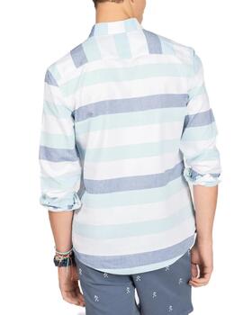 Camisa polera Harper&Neyer Santa monica azul rayas de hombre