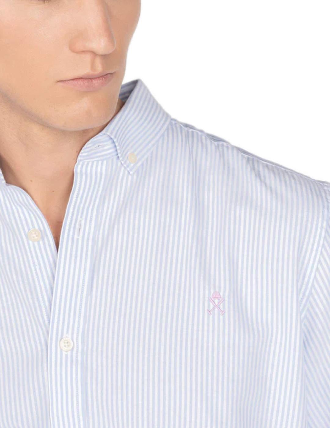 Camisa Harper Mediterraneo celeste rayas para hombre