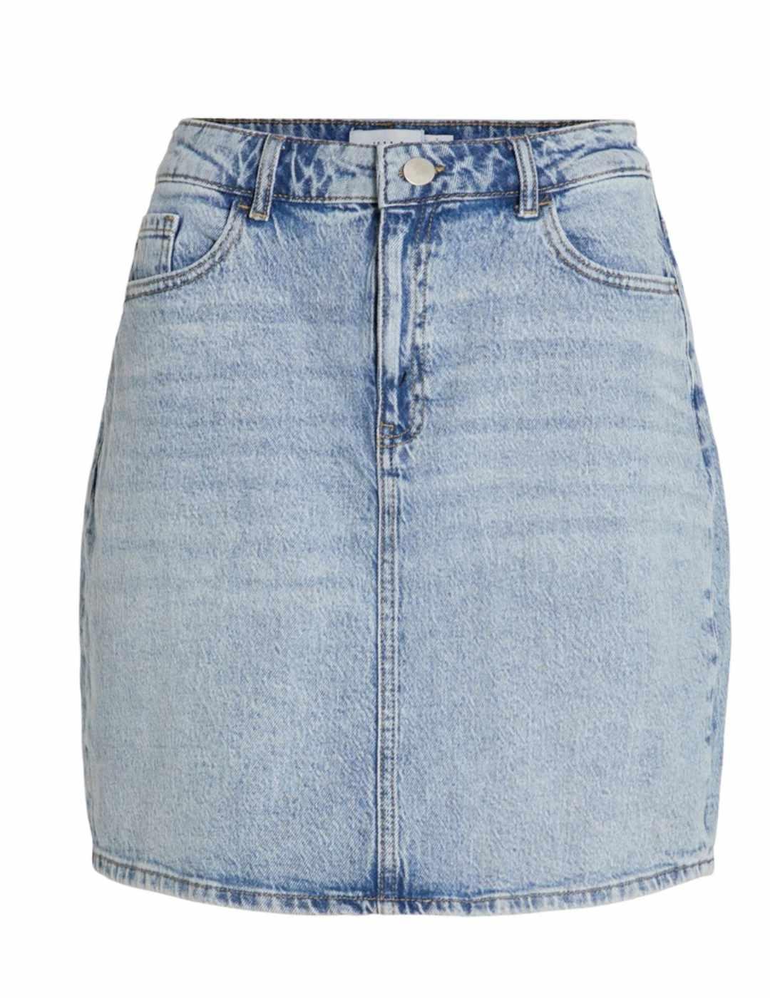 Falda corta Vila Kaja vaquera azul clara Regular para mujer