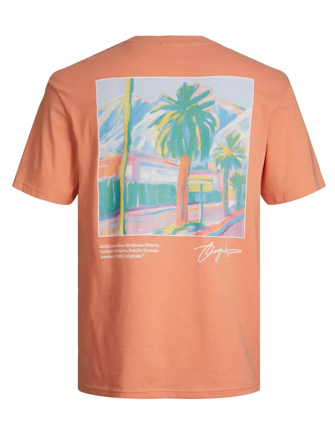 Camiseta Jack&Jones Aruba naranja manga corta para hombre