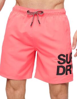 Bañador Superdry coral logo regular para hombre