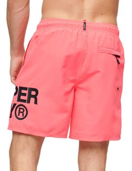 Bañador Superdry coral logo regular para hombre