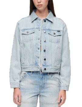 Chaqueta Superdry Denim azul parches para mujer