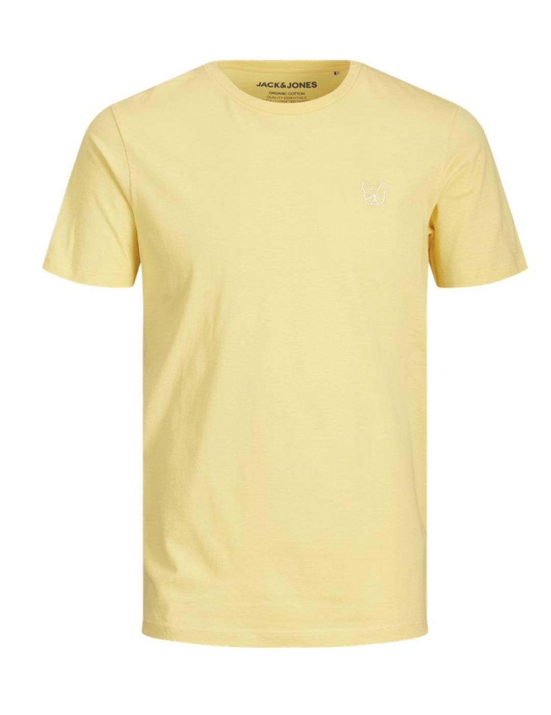 Camiseta Jack&Jones Logo amarillo manga corta para hombre