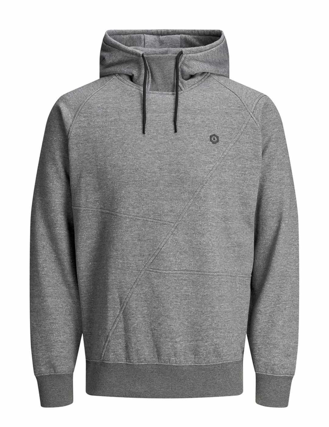 Sudadera Jack&Jones Epinn gris con capucha para hombre