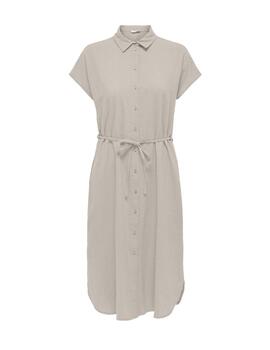 Vestido camisero Only Carmakoma Tizana beige para mujer