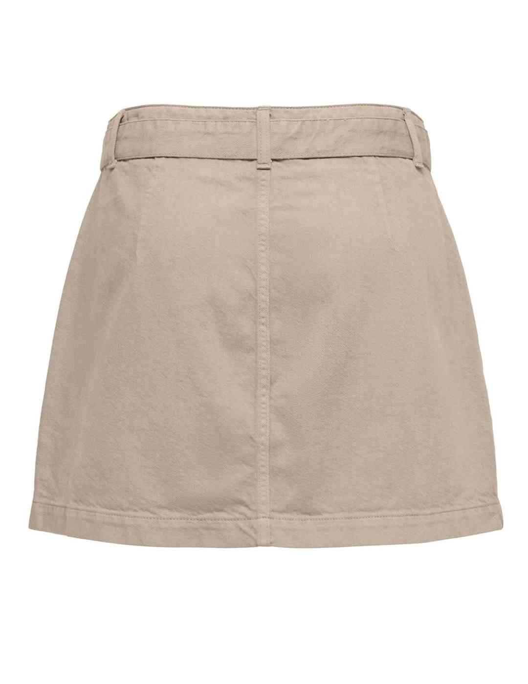 Falda mini Only Prime con lazada beige para mujer