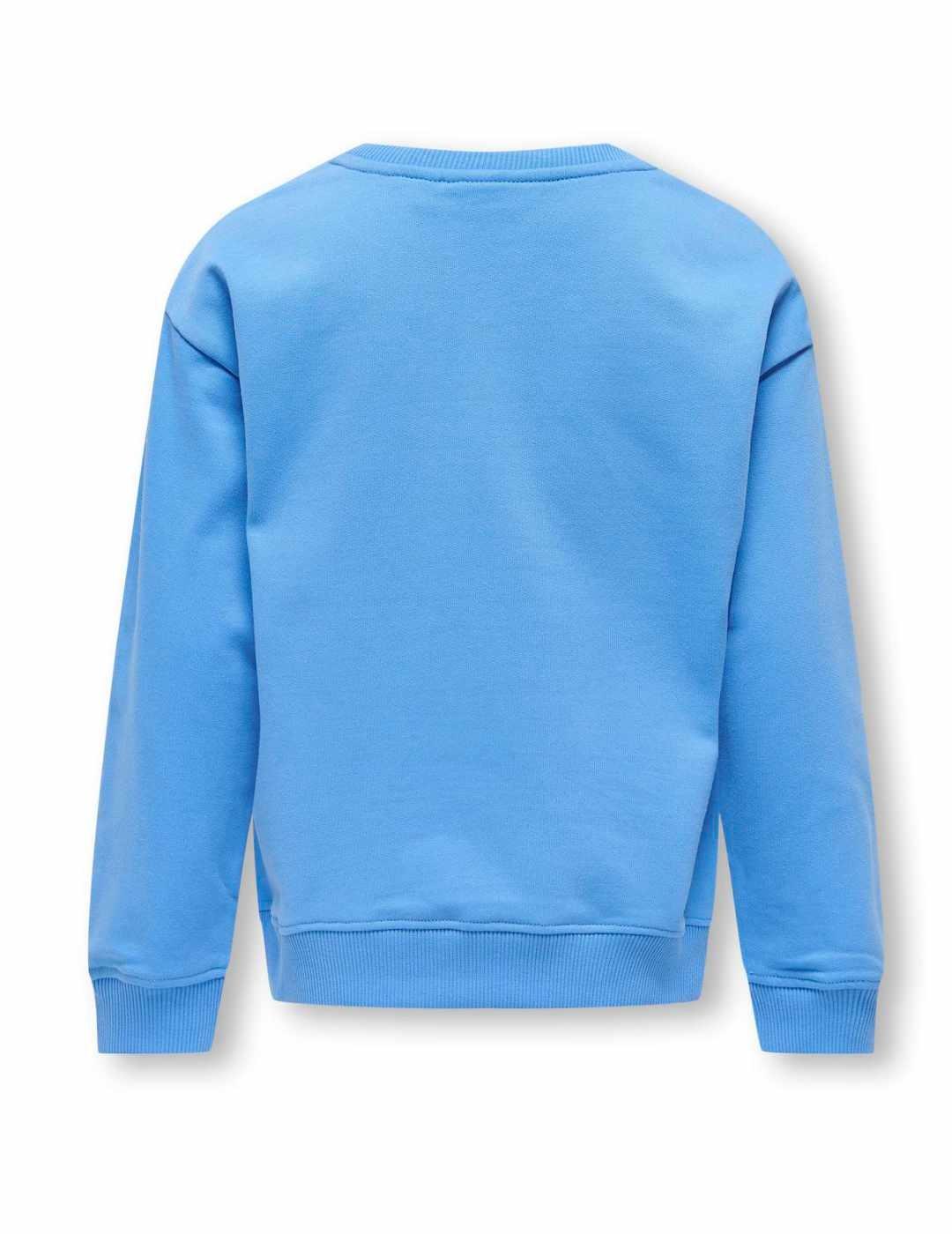 Sudadera Only Kids Ganna azul sin capucha para niña