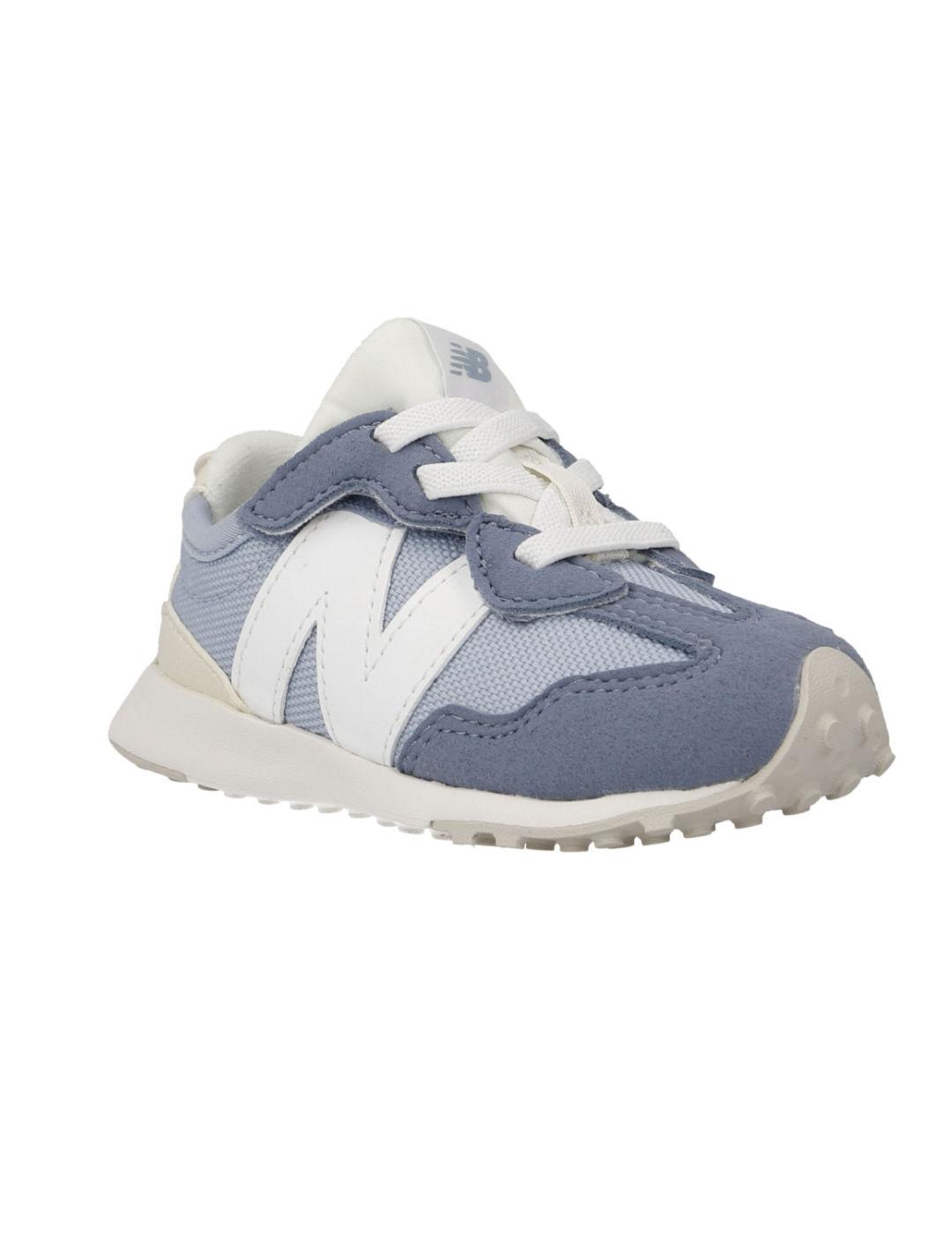 Zapatilla New Balance 327 azul y beige velcro para niño